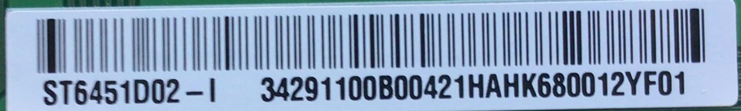 KIT DE TARJETAS PARA TV INSIGNIA / MAIN XKCB02K089 / 715GA715-M01-B00-005K / FUENTE PLTVJI351XXB3 / 715G9187-P01-009-003S / T-CON 34291100B00421H / ST6451D02-I / CSC02-1 / PANEL TPT650WR-D022.L REV:S01G / ST6451D02-02 VER.2.1 / MODELO NS-65DF710NA21 - Imagen 4